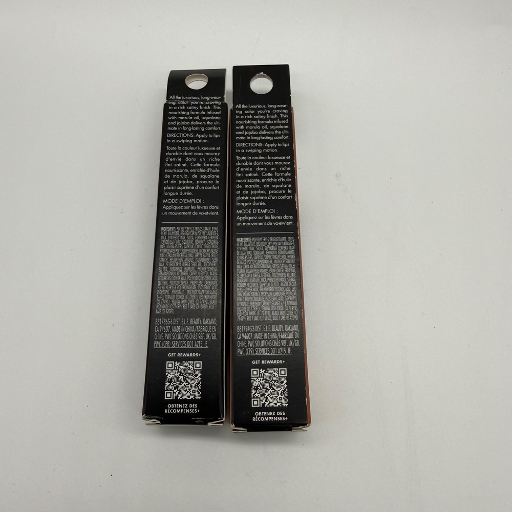 E.L.F. O Face Satin Lipstick Lot Long Lasting Brown Nude‎ No Doubt Drive OS - Picture 2 of 3
